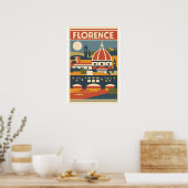 Florence Duomo Poster Vintage Reizen Italië (Keuken)