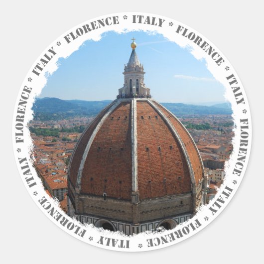 Florence Duomo ronde Sticker (Voorkant)
