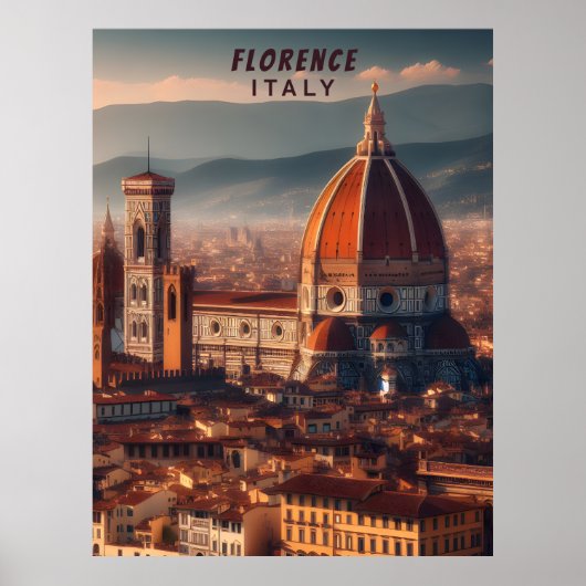 Florence Duomo Santa Maria del Fiore Italië Reizen Poster (Voorkant)