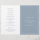 Florence Dusty Blue Elegant Wedding Programma Flyer (Voorkant)