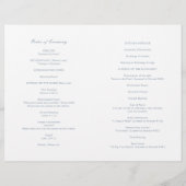 Florence Dusty Blue Elegant Wedding Programma Flyer (Achterkant)