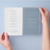 Florence Dusty Blue Elegant Wedding Programma Flyer (Hand)