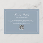 Florence Dusty Blue Elegant Wedding RSVP Kaartje (Voorkant)