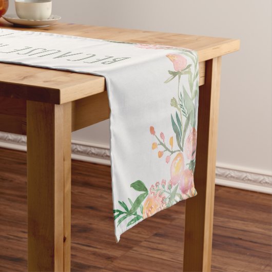 Florence Easter Spring Bible verse Table Runner Korte Tafelloper (Voorbeeld)