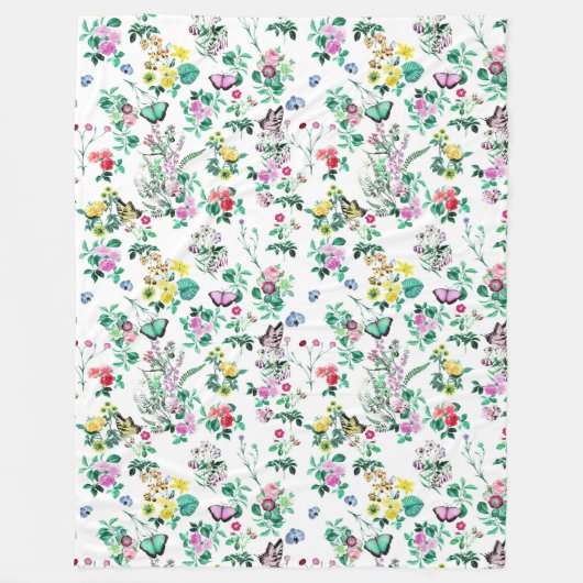 Florence en vlinders  fleece deken (Voorkant)