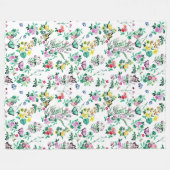 Florence en vlinders  fleece deken (Voorkant (Horizontaal))