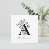 Florence Family Monogram Letter A Note Cards (Staand voorkant)