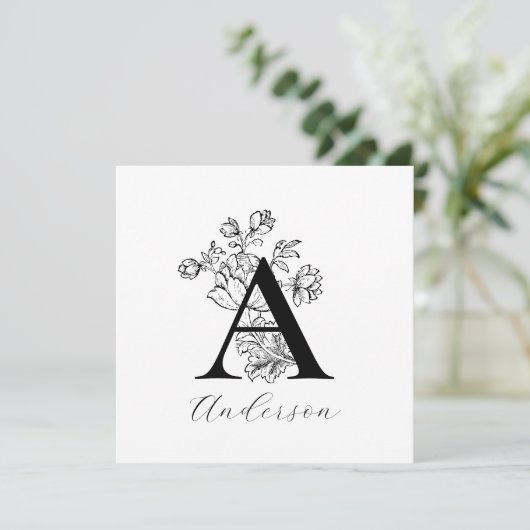 Florence Family Monogram Letter A Note Cards (Staand voorkant)