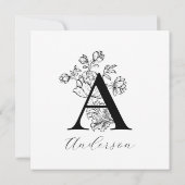 Florence Family Monogram Letter A Note Cards (Achterkant)