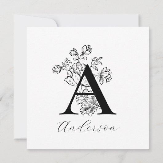 Florence Family Monogram Letter A Note Cards (Achterkant)