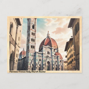 Florence Firenze Italië Kerk Duomo Vintage Briefkaart
