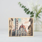 Florence Firenze Italië Kerk Duomo Vintage Briefkaart (Staand voorkant)