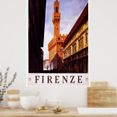 Florence Firenze Italië - Vintage Travel Posters (Keuken)