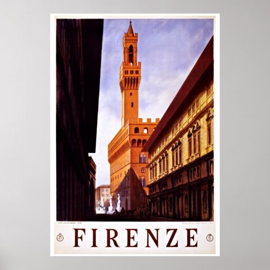 Florence Firenze Italië - Vintage Travel Posters (Voorkant)
