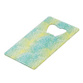 Florence  geel en blauw gradiënt creditkaart flessenopener (Voorkant Gekanteld)