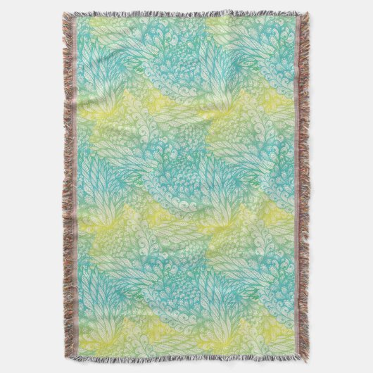 Florence  geel en blauw gradiënt deken (Voorkant Verticaal)