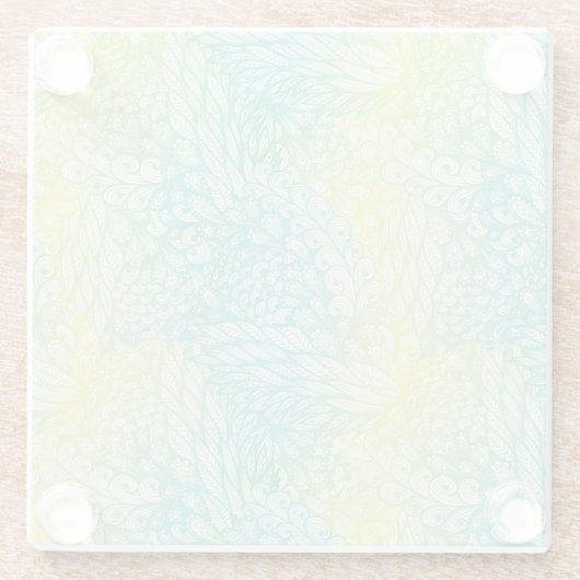 Florence  geel en blauw gradiënt glazen onderzetter (Achterkant)