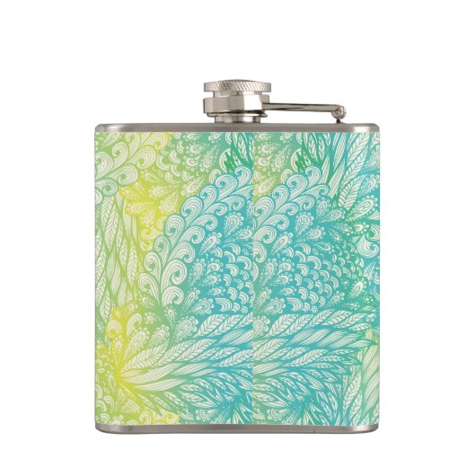 Florence  geel en blauw gradiënt heupfles (Achterkant)