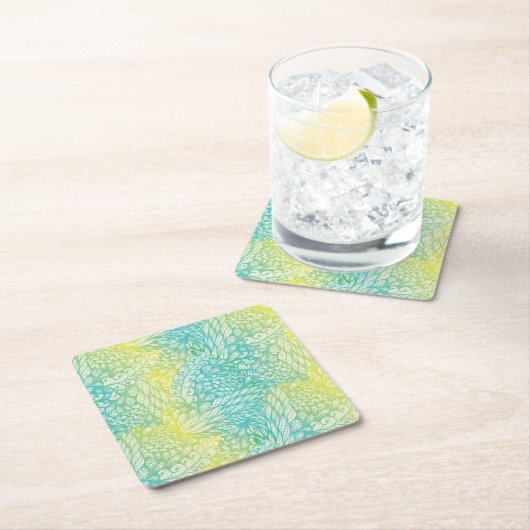 Florence  geel en blauw gradiënt kartonnen onderzetters (Insitu)