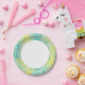 Florence  geel en blauw gradiënt papieren bordje (Feest)