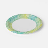 Florence geel en blauw gradiënt papieren bordje (Gekanteld)