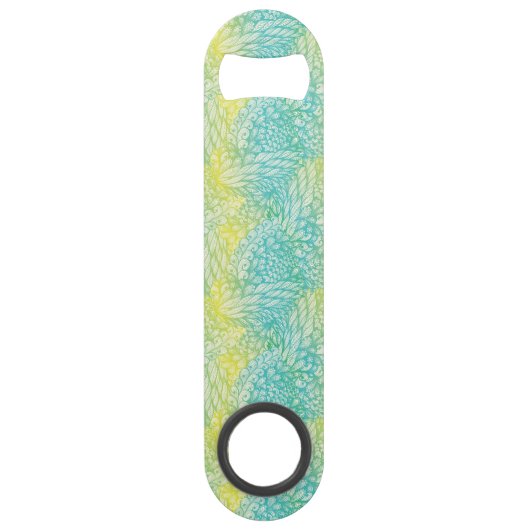 Florence  geel en blauw gradiënt speed flessenopener (Voorkant)