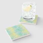 Florence  geel en blauw gradiënt stenen onderzetter (Zijkant)