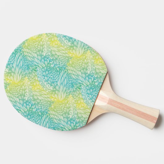 Florence geel en blauw gradiënt tafeltennisbatje (Zijkant)