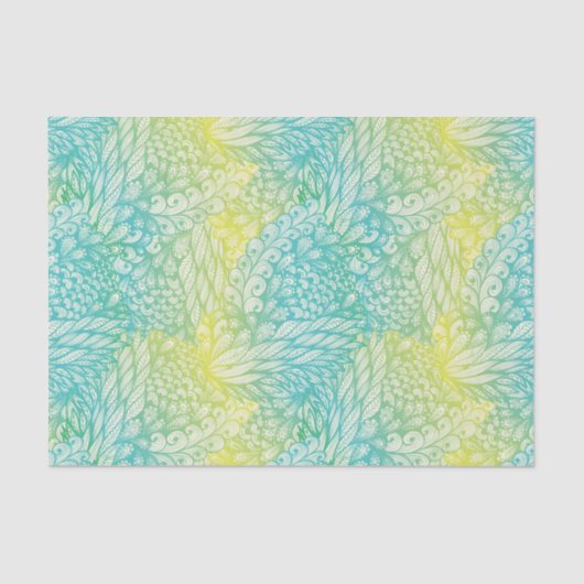 Florence  geel en blauw gradiënt tissuepapier (Voorkant)