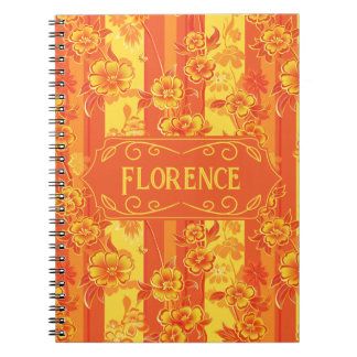 Florence Geel en Sinaasappel Bloemen Notitieboek