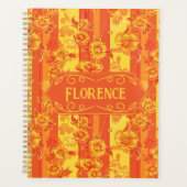 Florence Geel en Sinaasappel Bloemen Planner (Voorkant)