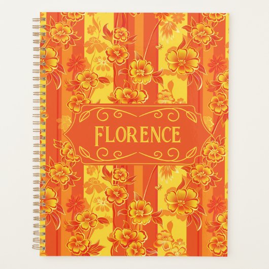 Florence Geel en Sinaasappel Bloemen Planner (Voorkant)