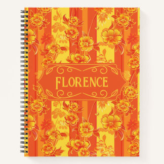 Florence Geel en Sinaasappel Floral Deluxe Notitieboek
