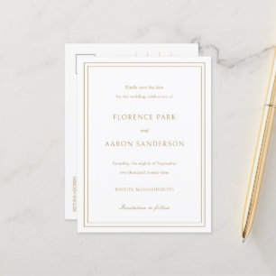 Florence Gold Elegant Wedding Save the Date Aankondigingskaart