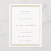 Florence Gold Elegant Wedding Save the Date Aankondigingskaart (Voorkant)