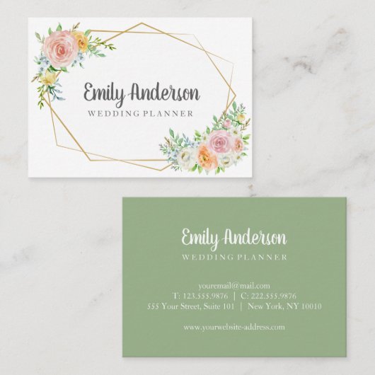 Florence goudgeometrisch elegant Visitekaartje (Voorkant / Achterkant)