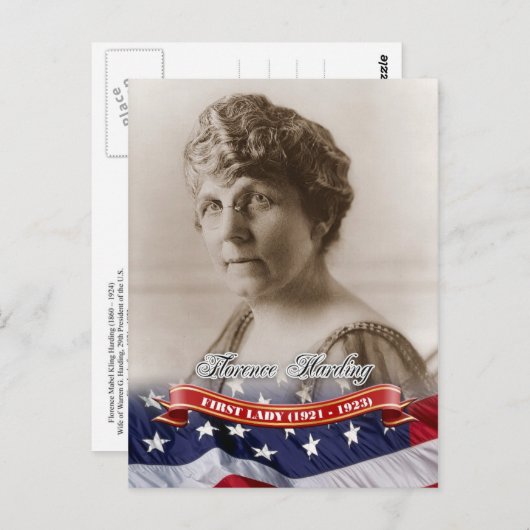 Florence Harding, First Lady van de VS Briefkaart (Voorkant / Achterkant)