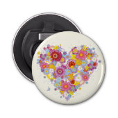 Florence hart met vlinders button flesopener (Voorkant)