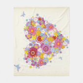 Florence hart met vlinders fleece deken (Voorkant)