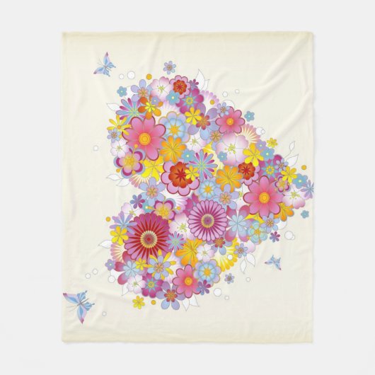 Florence hart met vlinders fleece deken (Voorkant)