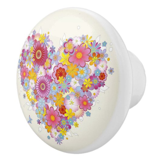 Florence hart met vlinders keramische knop (Rechts)