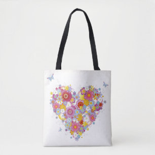 Florence hart met vlinders tote bag