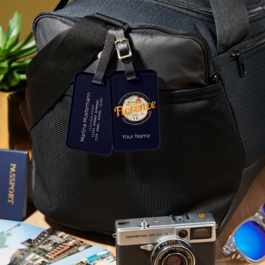 Florence hoofdstad van Toscane Italië  souvenir Bagagelabel (Voorkant /achterkant)