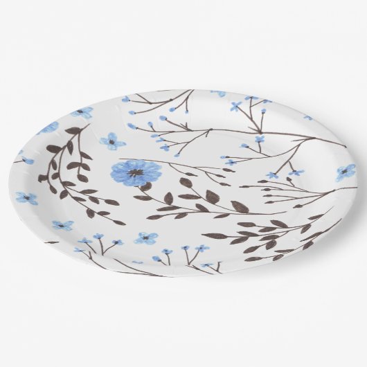 Florence in blauw en bruin papieren bordje (Gekanteld)