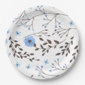 Florence in blauw en bruin papieren bordje (Voorkant)