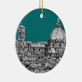 Florence in turkooise keramisch ornament (Rechts)