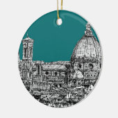 Florence in turkooise keramisch ornament (Links)
