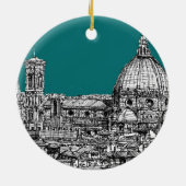 Florence in turkooise keramisch ornament (Achterkant)