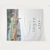 Florence Italian Wedding Photo Backdrop Wandkleed (Voorkant (horizontaal))