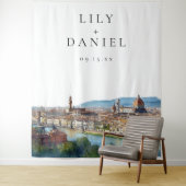 Florence Italian Wedding Photo Backdrop Wandkleed (In situ)